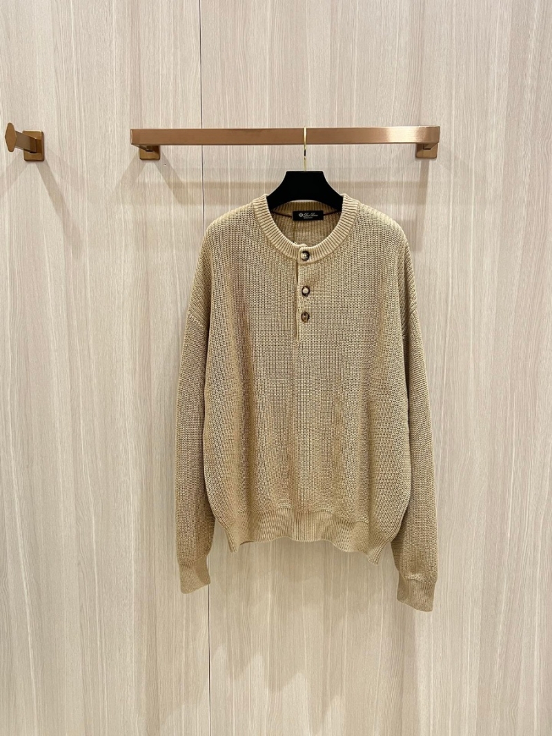 Loro Piana Collection Soft Knit Wool Sweater in Beige