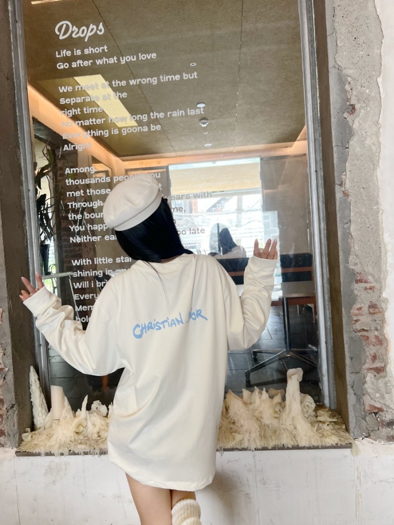 Dior Unisex 24FW Shadow Logo Long Sleeve Cotton Shirt Sweater