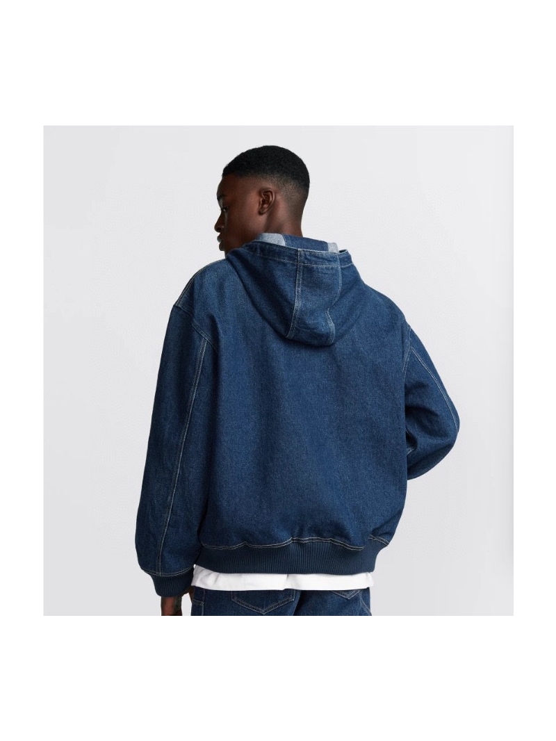 Dior 2024 New Embroidered Denim Jacket with Hood