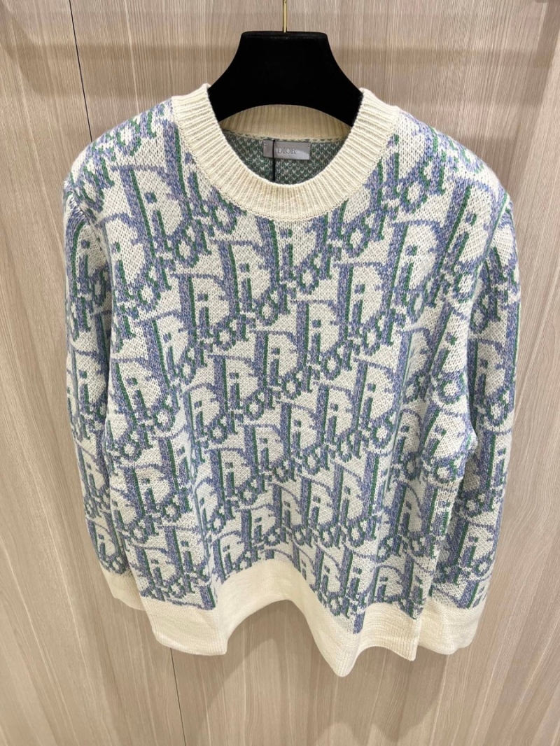 Dior Oblique Collection Wool Blend Crew Neck Sweater - Ivory