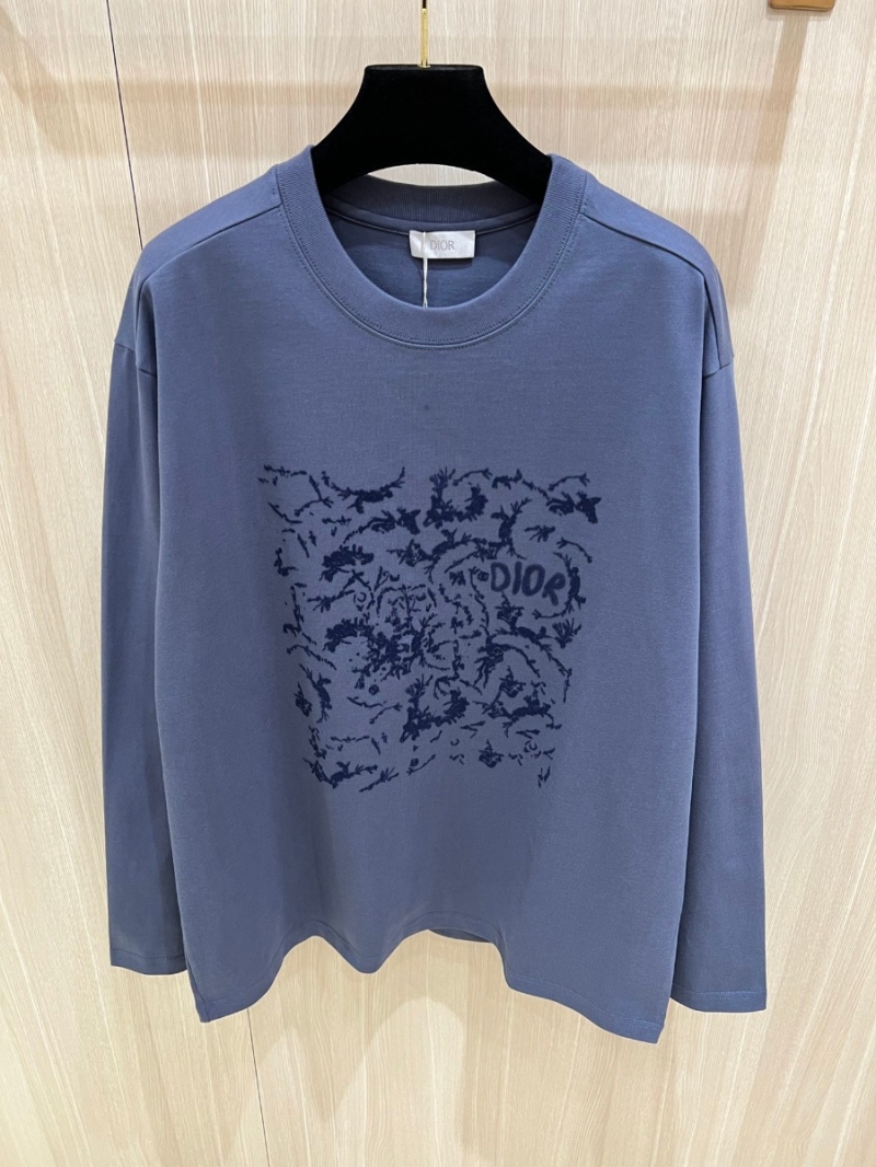 Dior Water-Ink Blue Long-Sleeve Sweatshirt