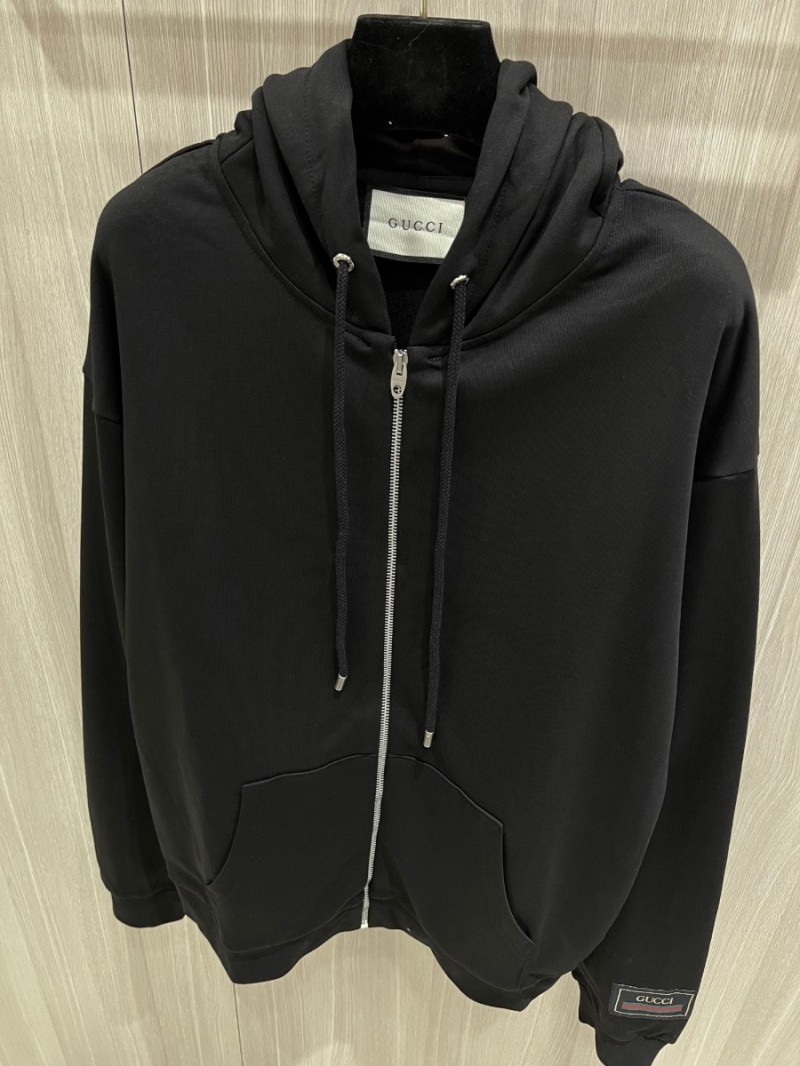 Gucci Sleeve-Logo Zip-Up Hoodie