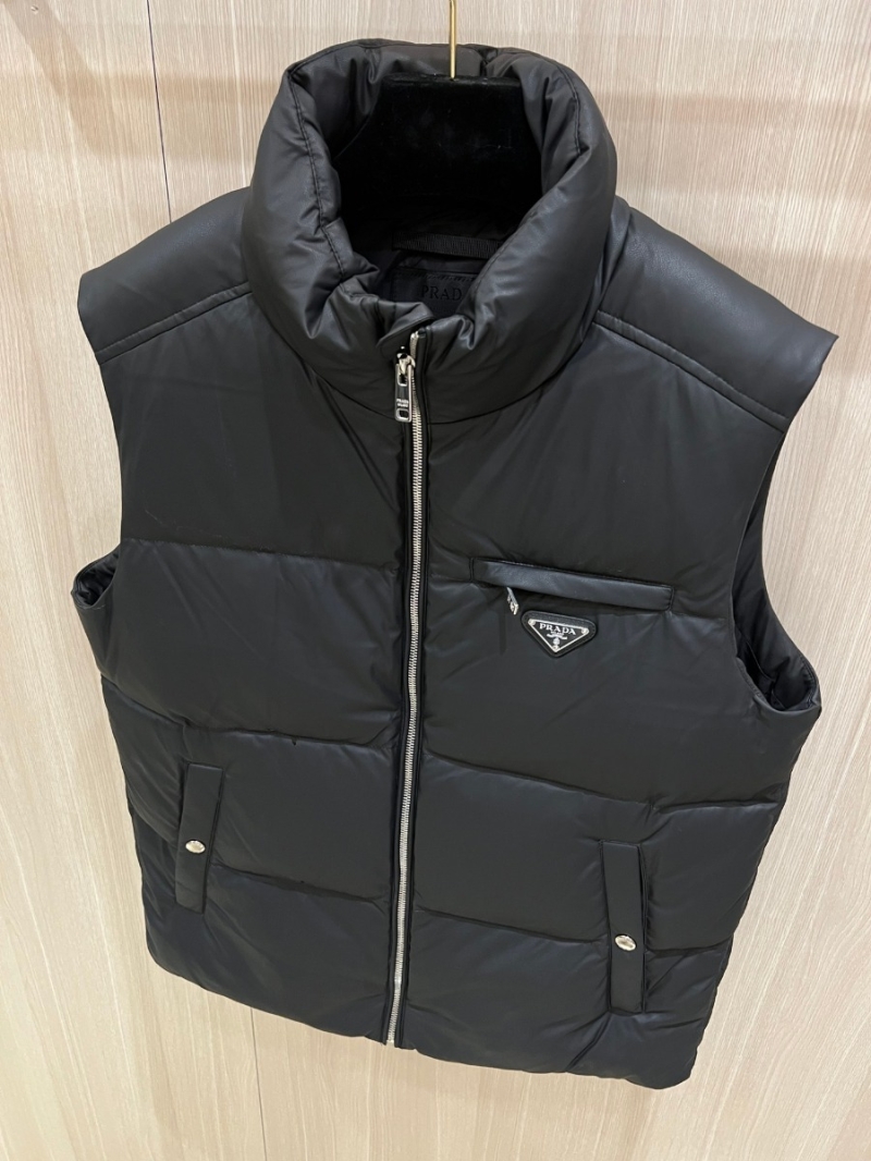 Prada Triangle Logo Goose Down Vest – Black