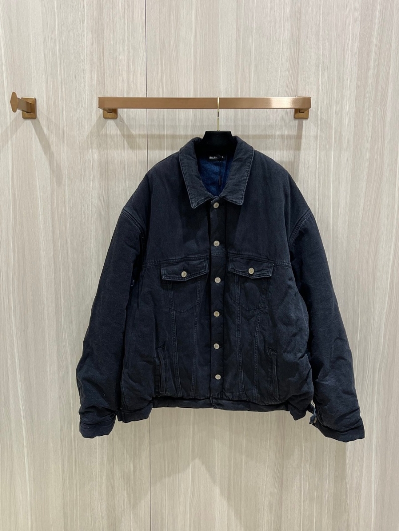 Balenciaga Winter Collection Vintage Denim Padded Jacket – Black