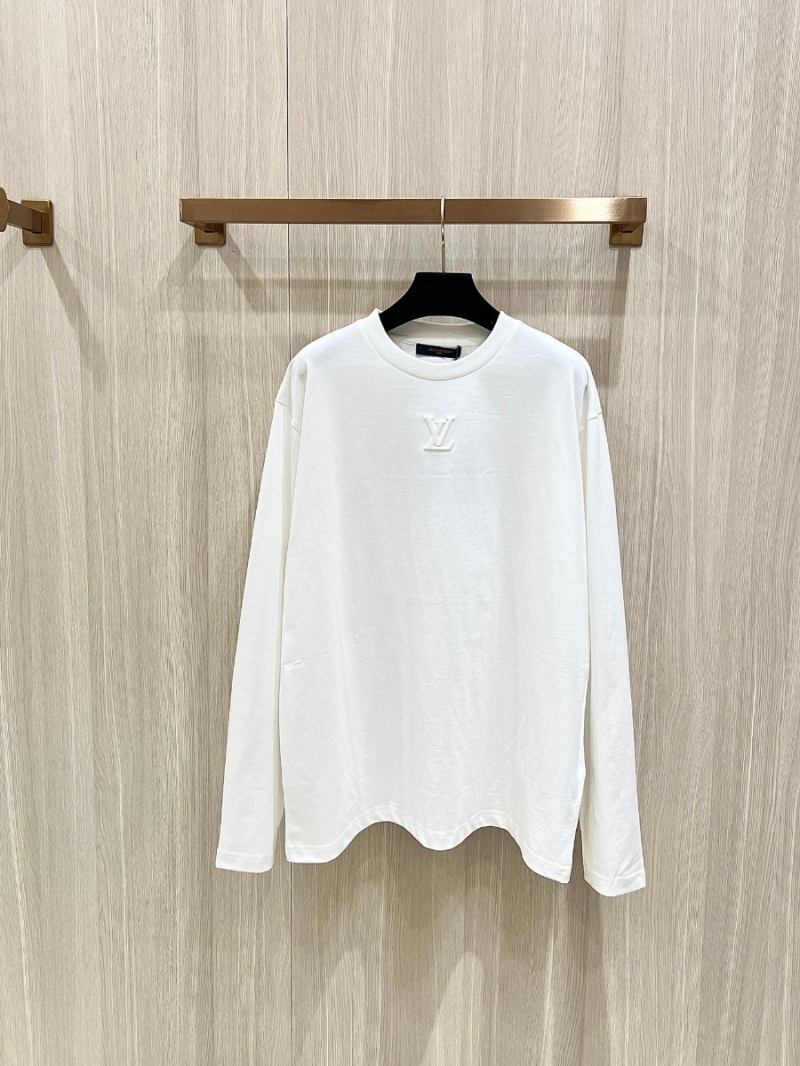 Louis Vuitton LV Embossed Logo Long-Sleeve T-Shirt in White