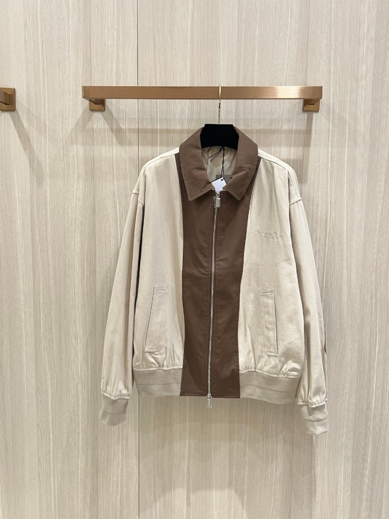 Dior Oblique Print Color-Block Harrington Jacket