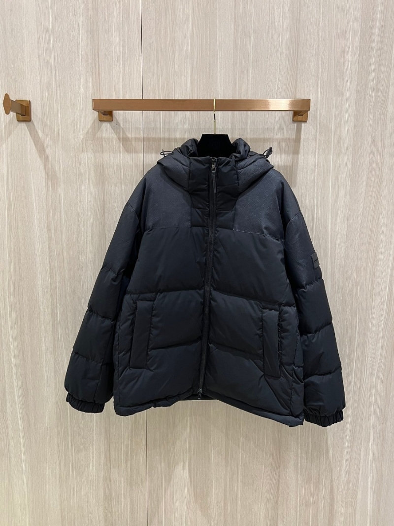 Louis Vuitton Embossed Down Jacket with Detachable Hood