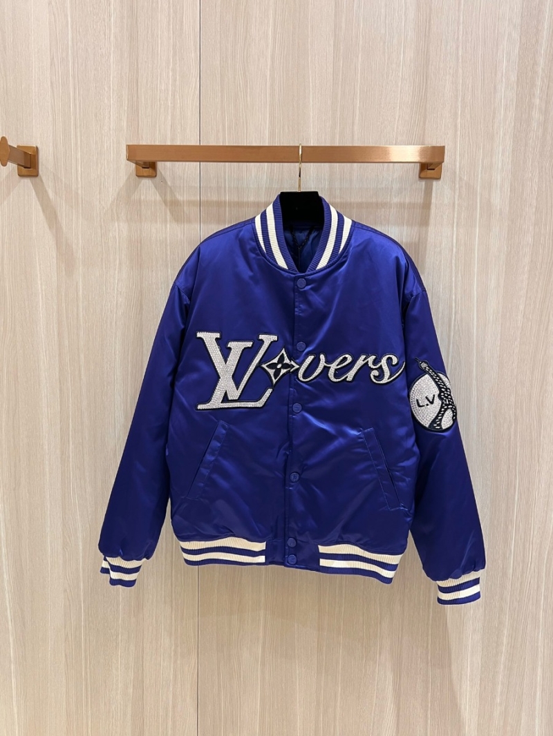 Louis Vuitton LV Verse Satin Baseball Jacket in Blue