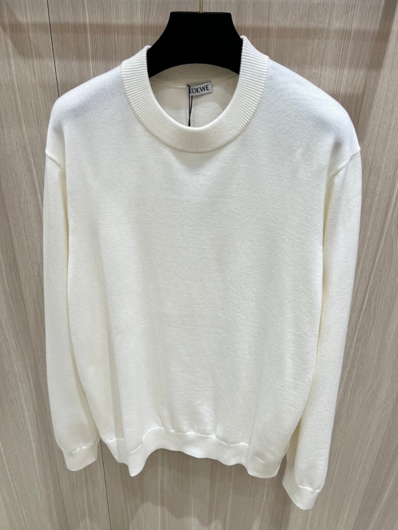 LOEWE Embossed Letter Wool Sweater White