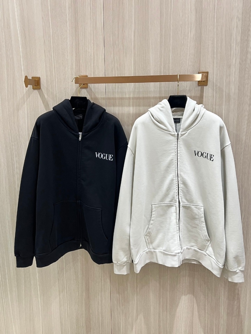 Balenciaga 24 FW Collection Vogue Collaboration Zip-Up Hoodie in Black