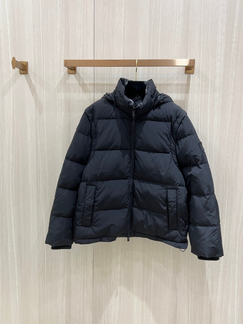 Burberry Detachable Sleeve Quilted Puffer Jacket - Black 