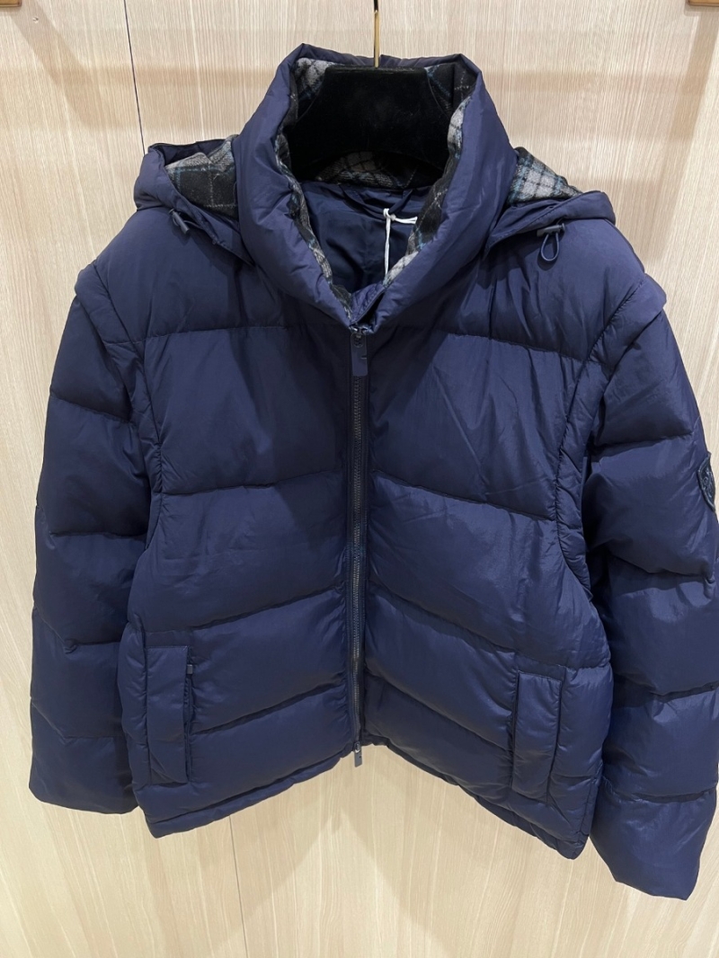 Burberry Detachable Sleeve Quilted Puffer Jacket - Navy