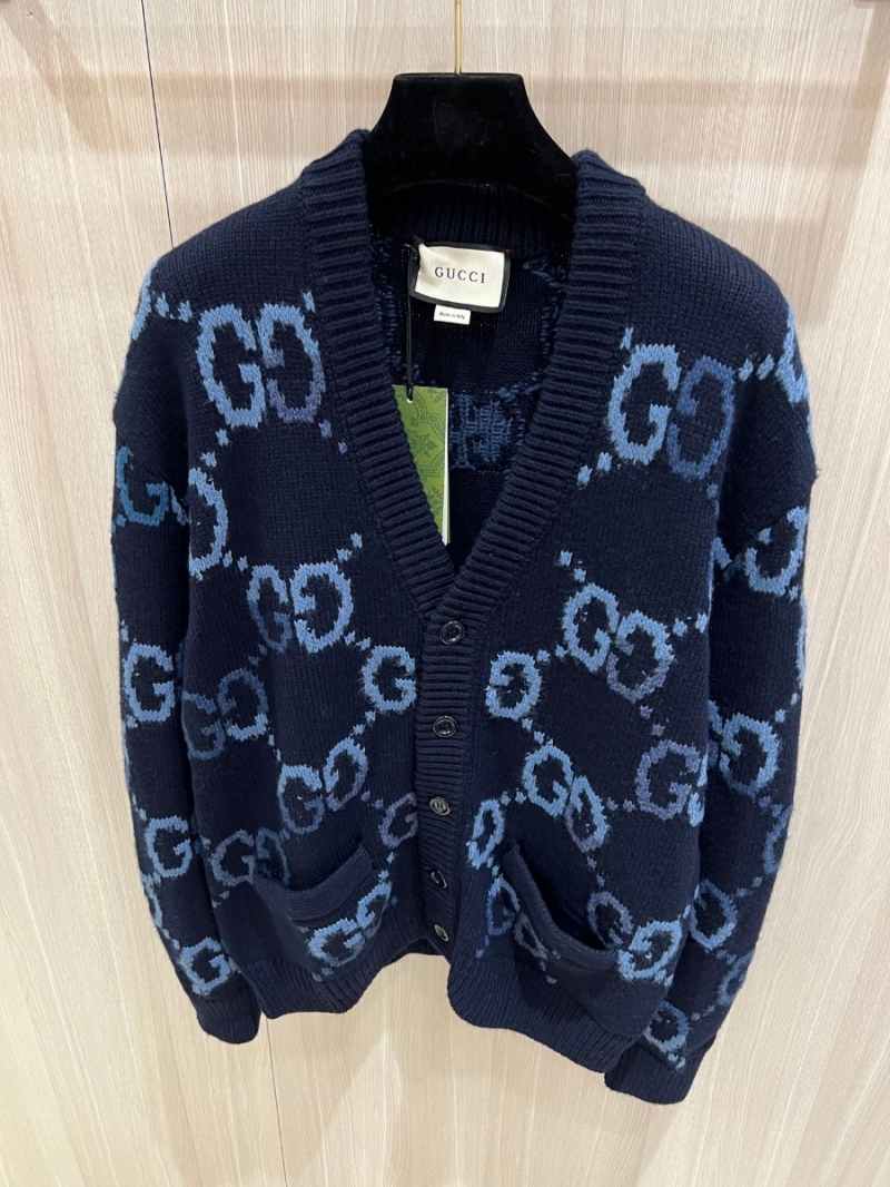 Gucci Fall/Winter Collection Double-G Jacquard Wool Cardigan