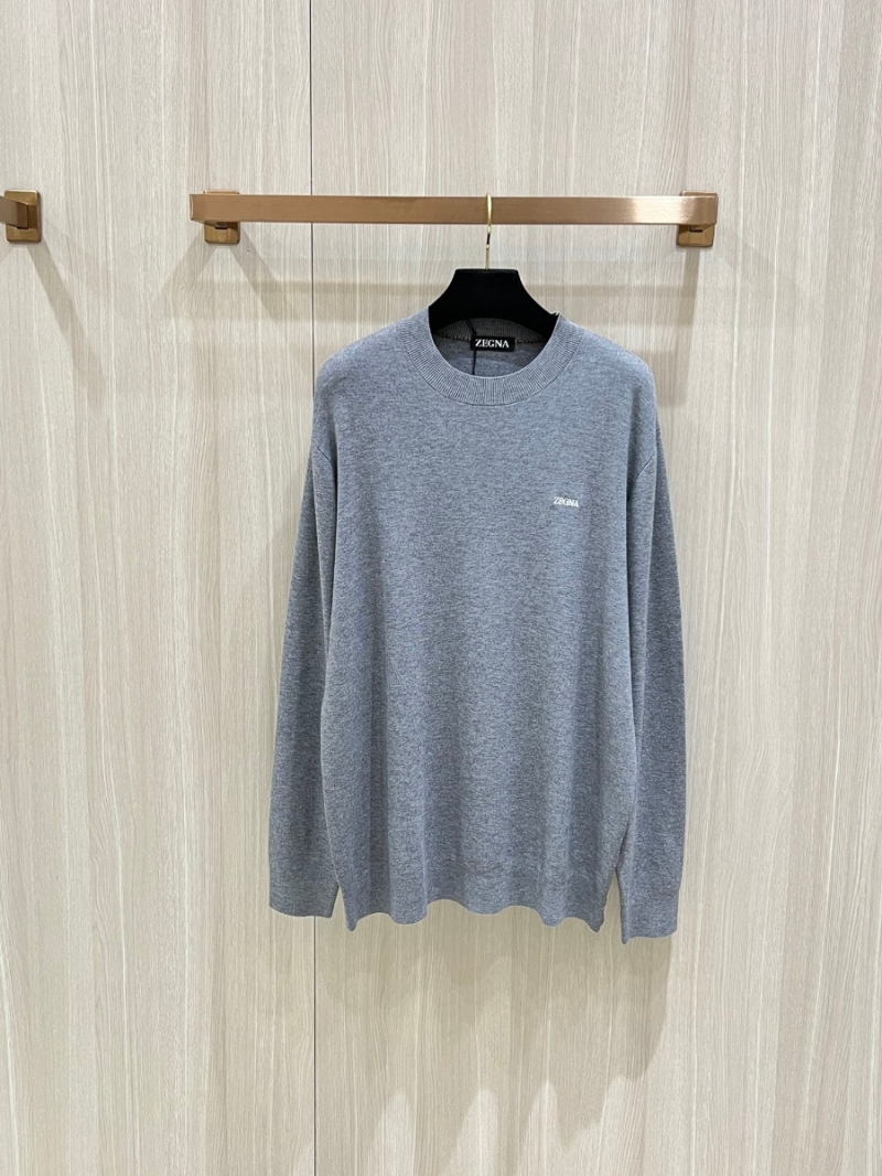 Zegna Premium Wool Unisex Sweater – Gray