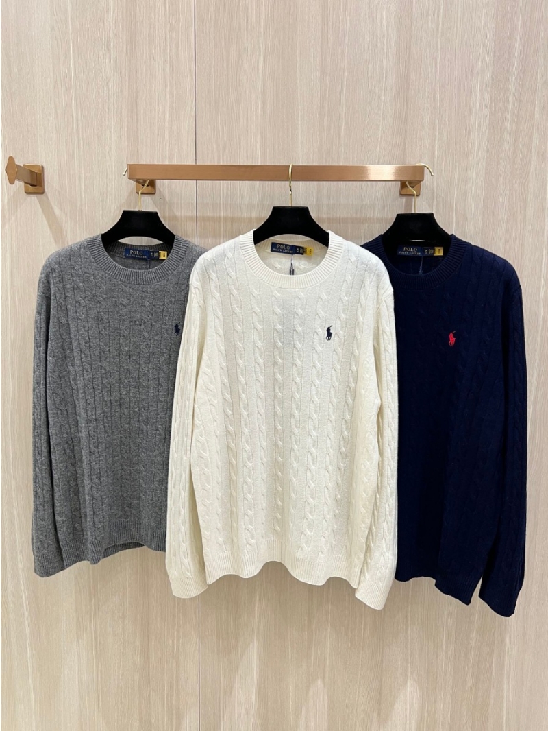 Ralph Lauren Iconic Cable-Knit Wool Sweater in Royal Blue