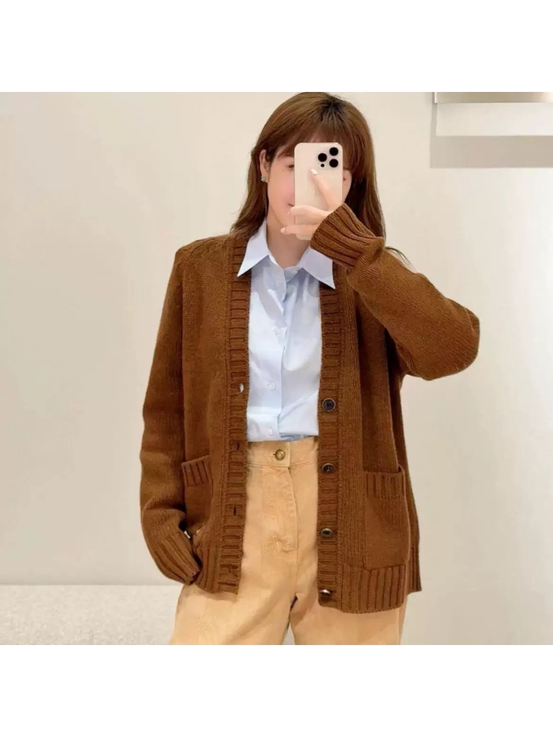 Louis Vuitton LV 25SS Mélange Cashmere Blend Cardigan – Camel Brown