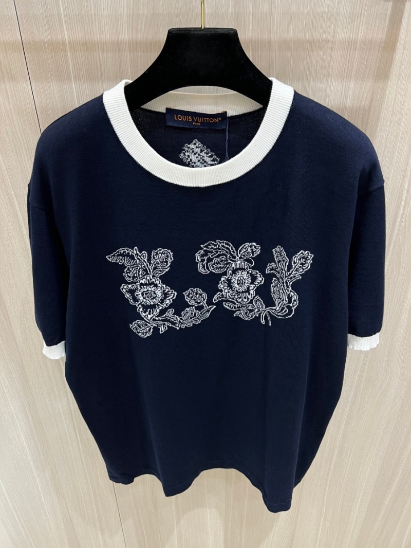 Louis Vuitton LV Sunflower Jacquard Knit Short-Sleeve in Navy