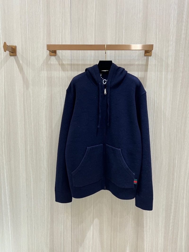 Gucci GG Luxury Wool Hoodie Navy Blue