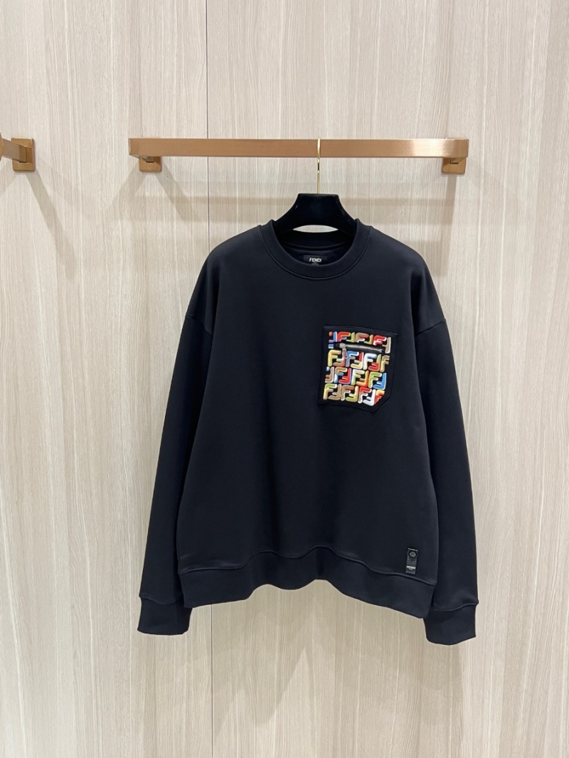Fendi New Year Special Edition Colorful Embroidery Sweatshirt. Black