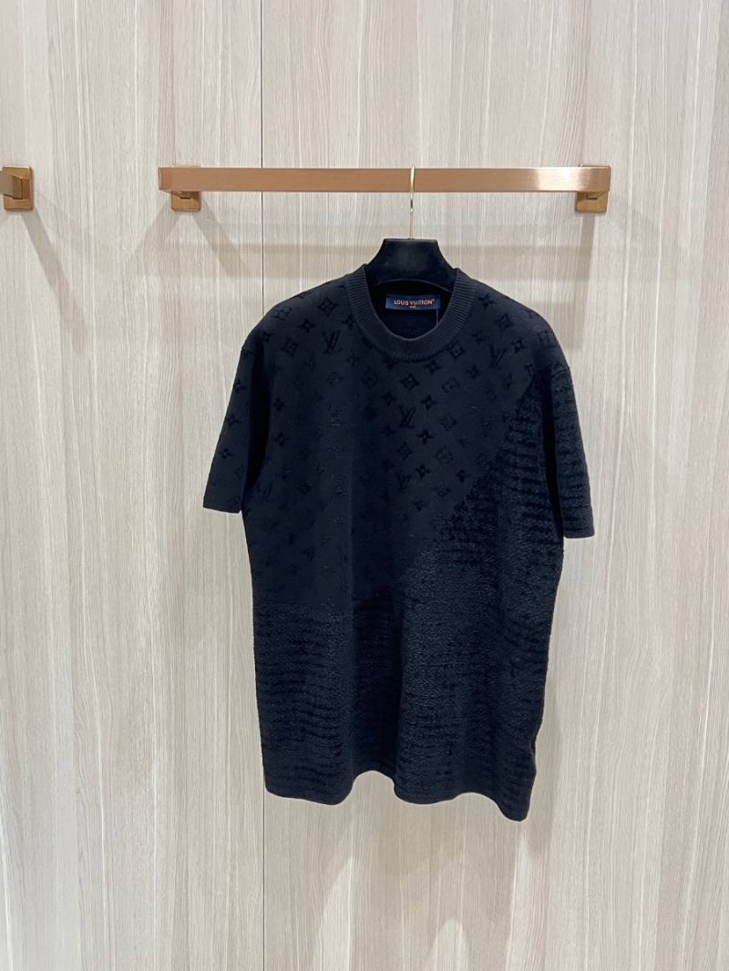Louis Vuitton LV Early Spring Jacquard Monogram Knit Short-Sleeve Black