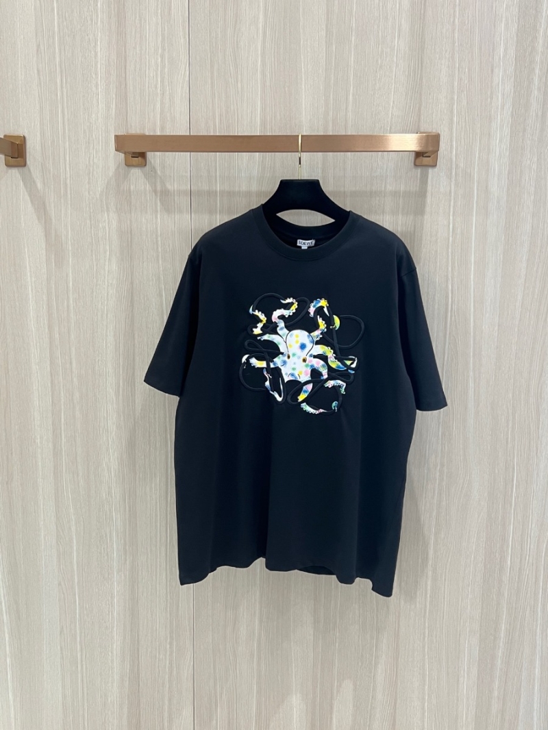 Loewe Early Fall Artistic Octopus Embroidery T-Shirt Black