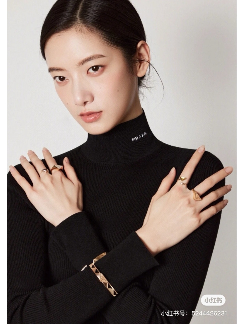 Prada Signature Wool Base Layer Sweater Black