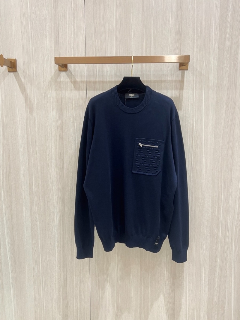 FENDI Navy Blue Pocket Sweater