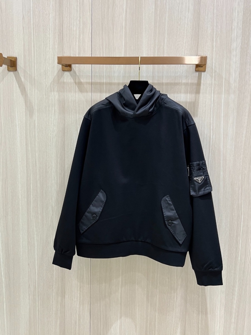 Prada Fleece Recycled Nylon Hoodie