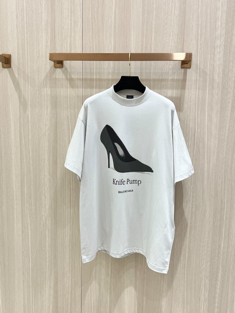 Balenciaga Paris 25SS Stylish Knife Pump T-shirt White