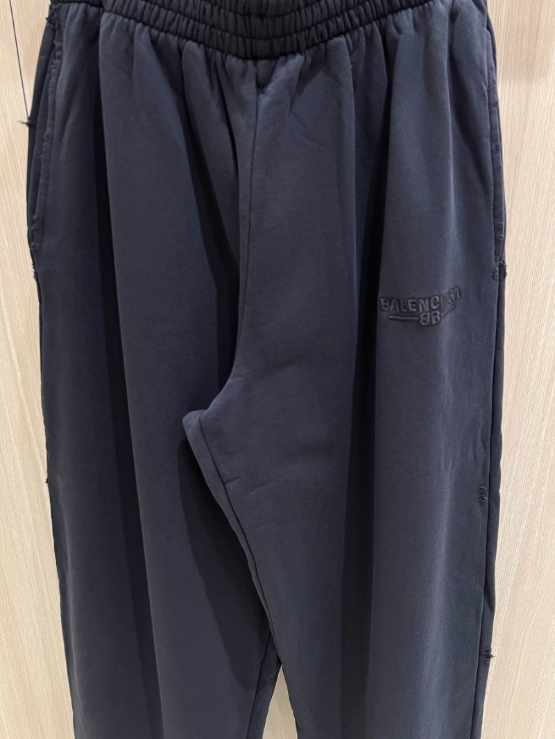 Balenciaga New Release Embroidered Lettering Casual Sweatpants Grey-Black