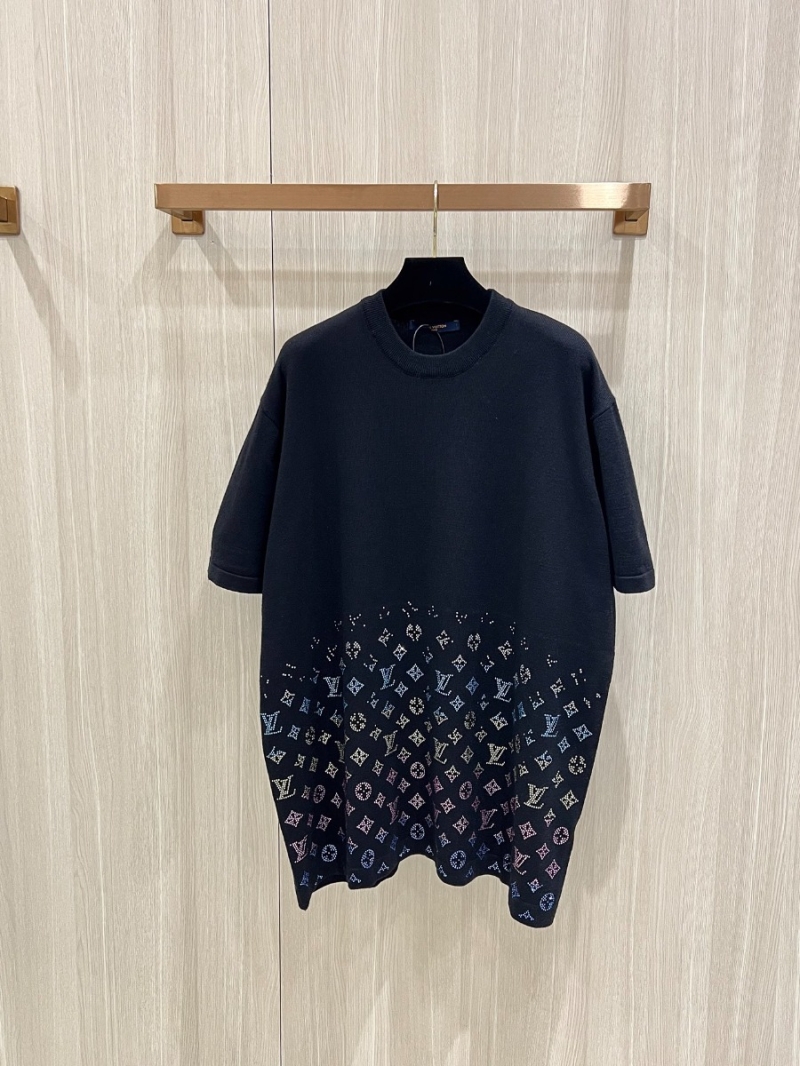 Louis Vuitton LV Color Gradient Rhinestone Knit T-shirt in Black