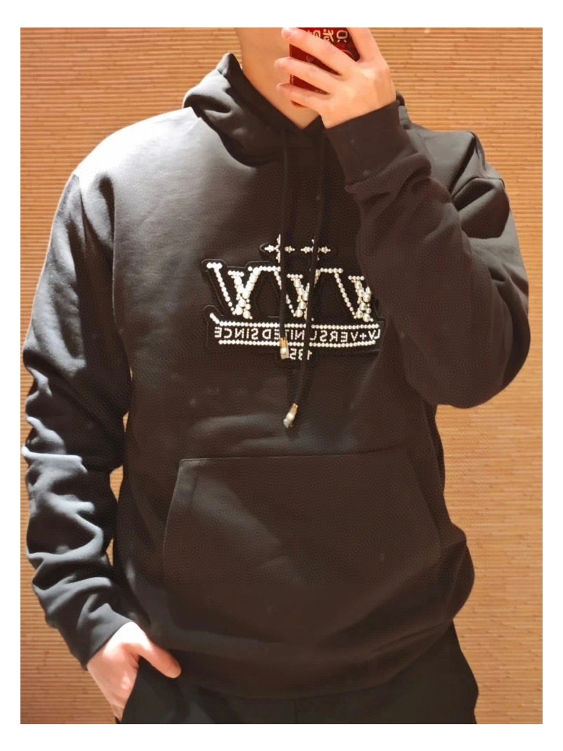 Louis Vuitton LV Heritage Embellished Hoodie Sweatshirt Grey