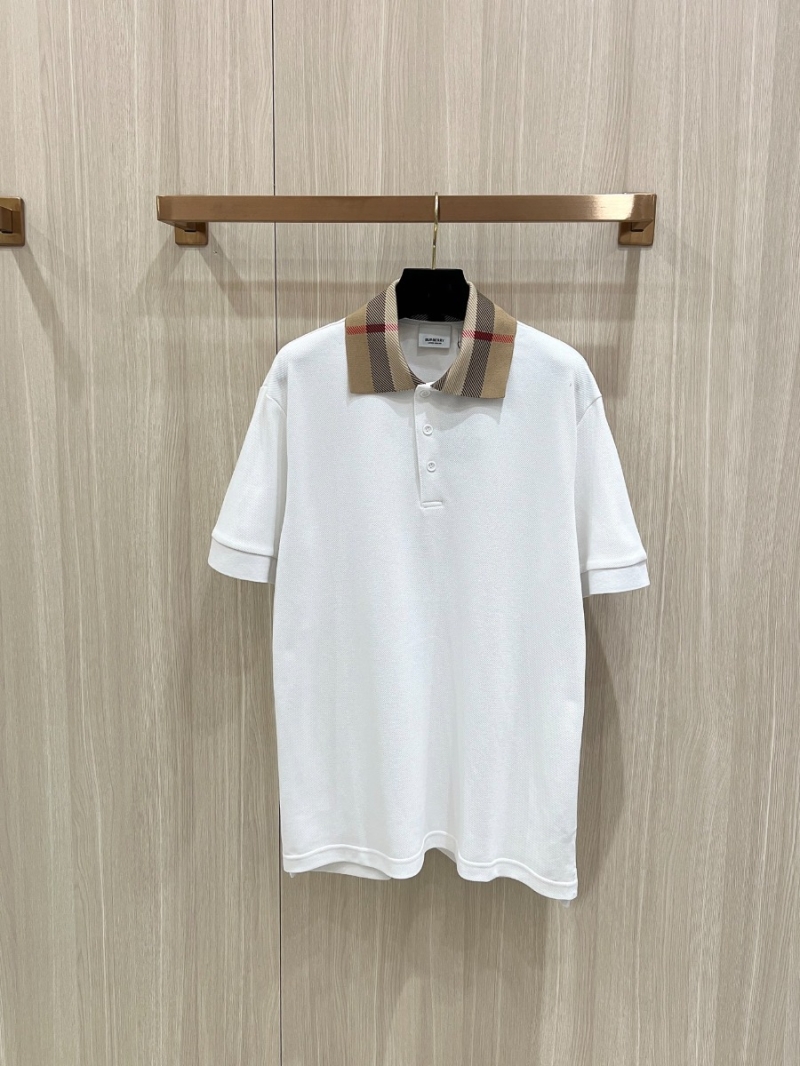 Burberry Classic Check Luxe Polo Shirt Check Pattern. White