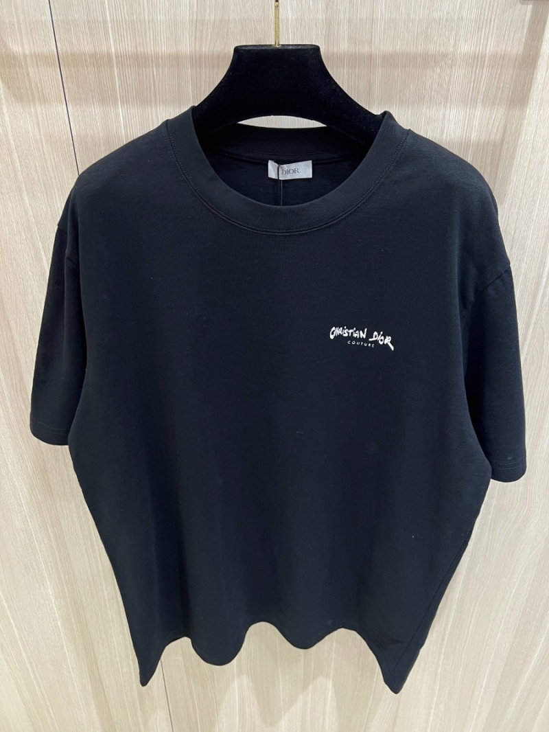Dior New Collection Signature Bamboo Cotton T-Shirt. Black