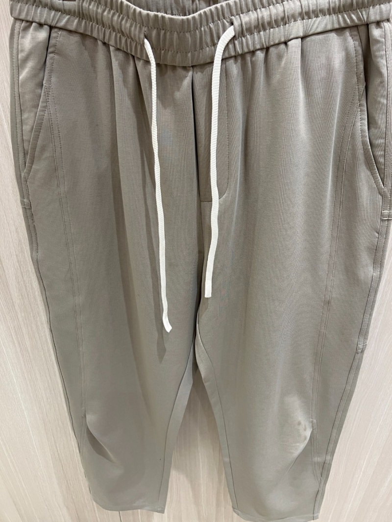 Prada Modern Pleated Straight-Leg Sweatpants Apricot