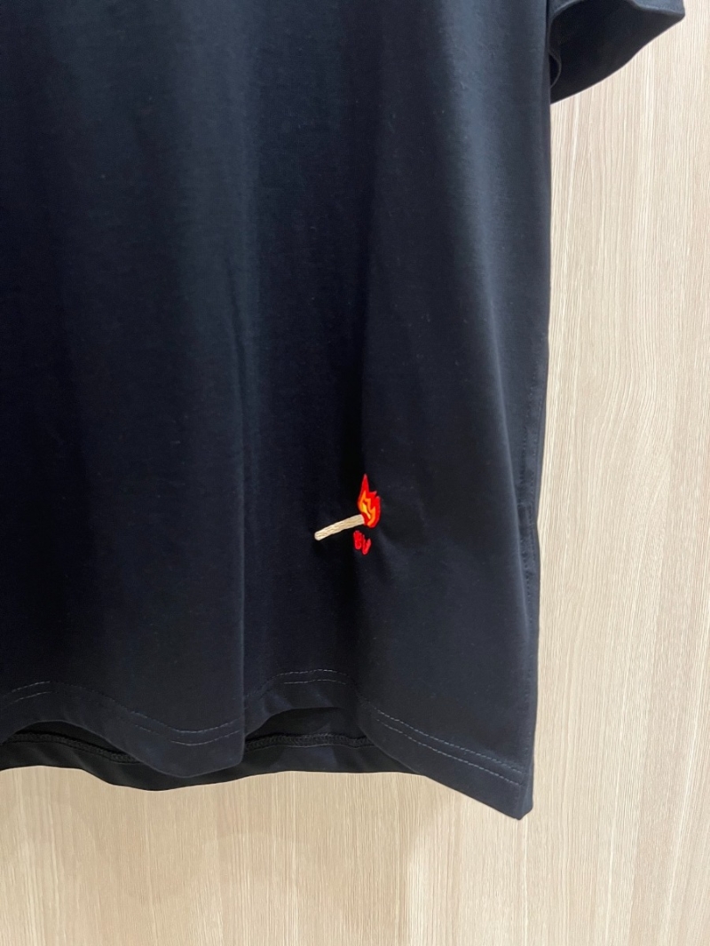 Bottega Veneta Embroidered Matchstick T-Shirt - Black Short Sleeve
