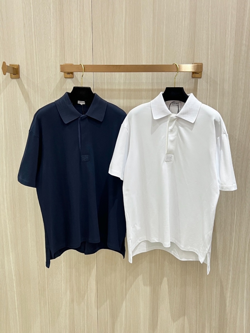 LOEWE Embroidered Polo Shirt - Navy Short Sleeve