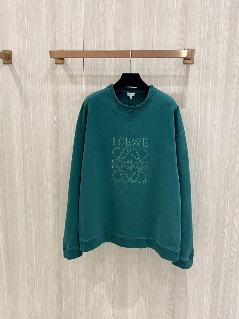 Loewe Washed Gradient Artisanal Embroidered Sweatshirt Teal