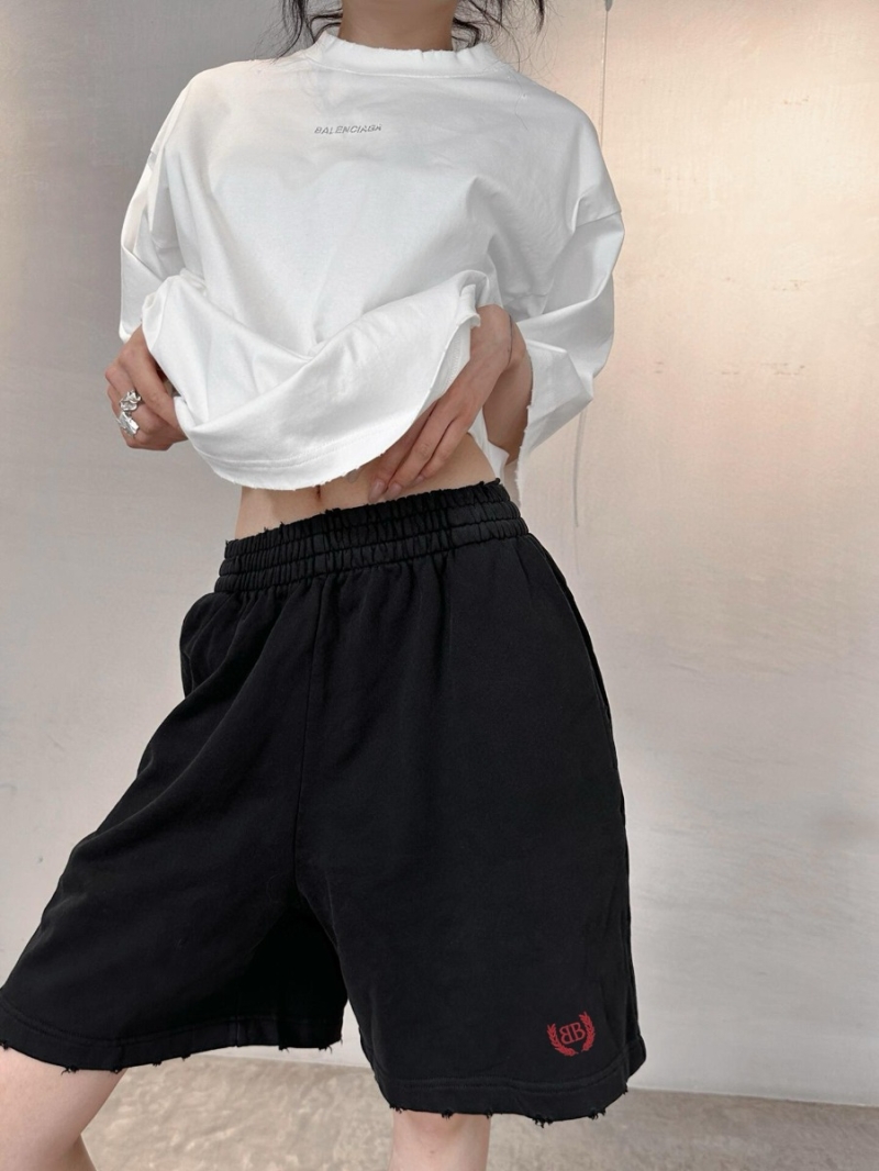 Balenciaga Burning Unity Vintage Washed Shorts Charcoal Gray