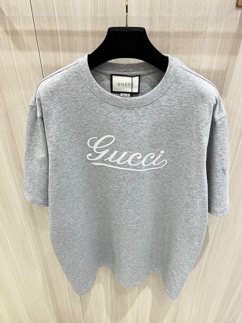 Gucci 2025 Signature Minimalist Logo T-Shirt Gray