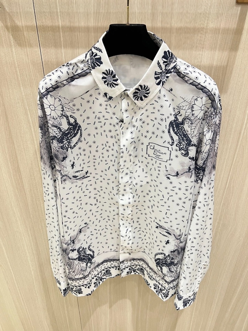 Dior DIOR AND HYLTON NEL Oversized Floral Shirt Blue and White