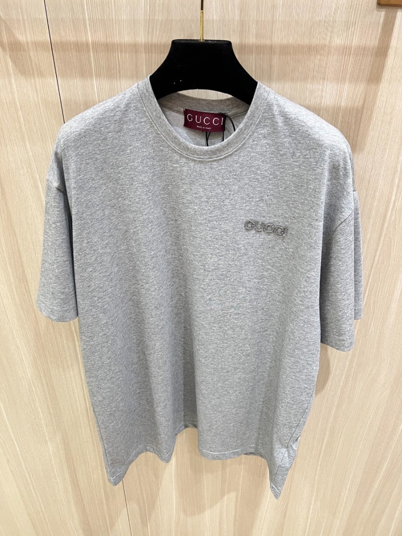 Gucci 2025FW Refined Embroidered T-Shirt Grey