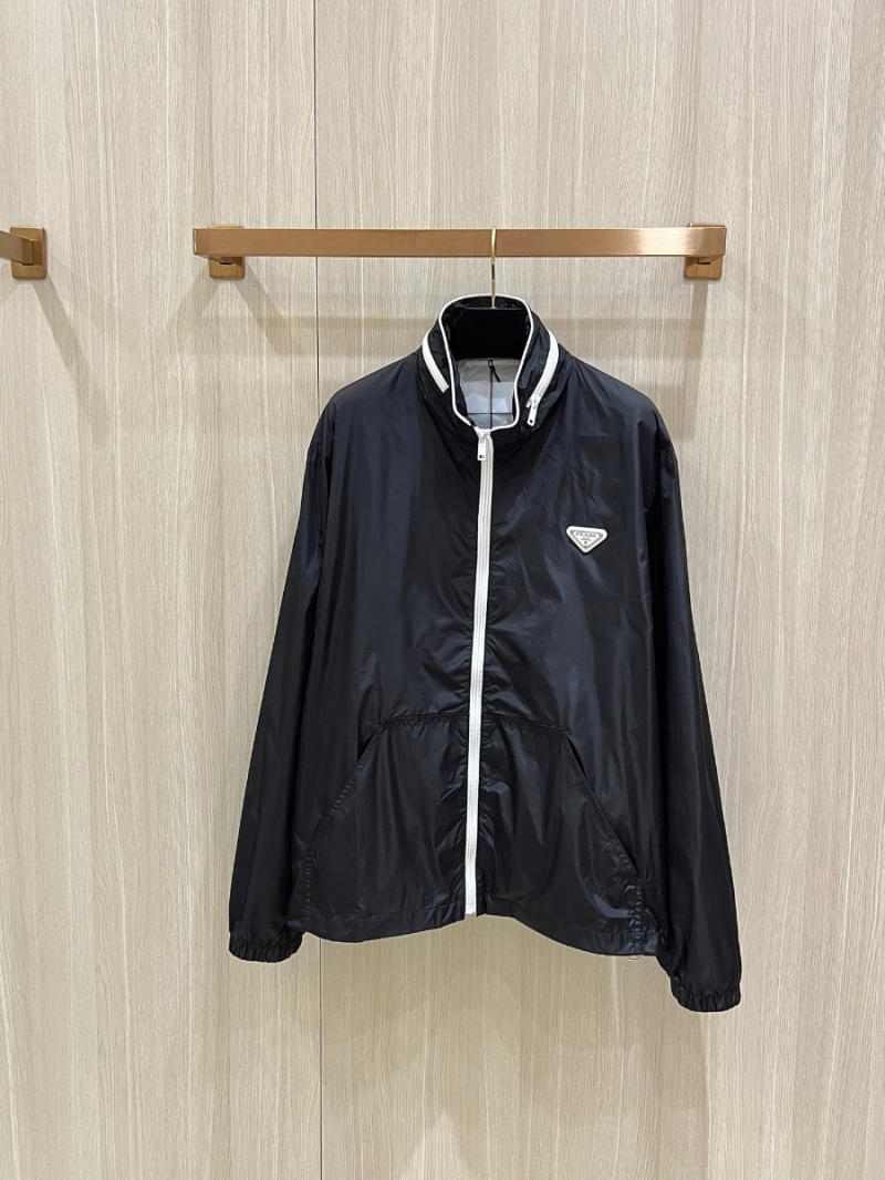 Prada Re-Nylon Sporty Windbreaker Jacket Black