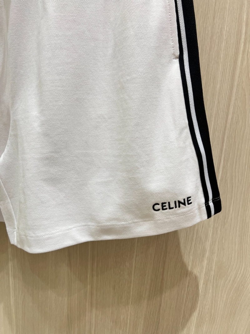 Celine Classic Relaxed Logo Shorts in White