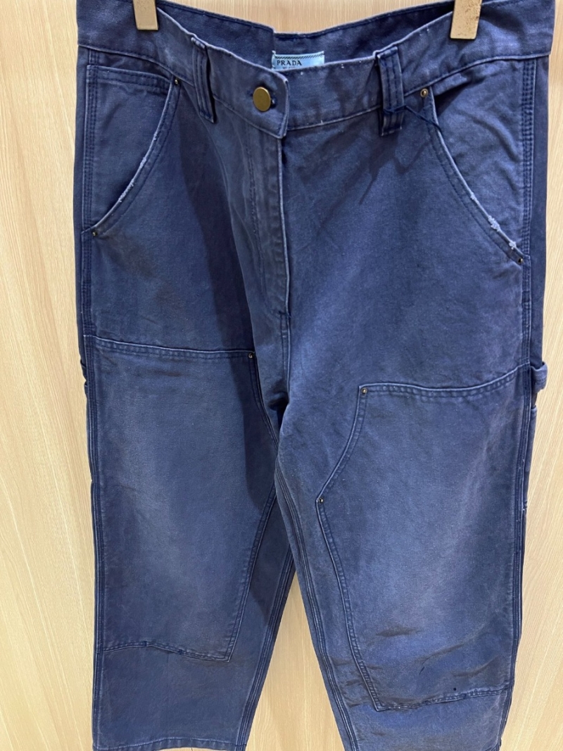 PRADA Classic Modern Denim Workwear Pants - Blue
