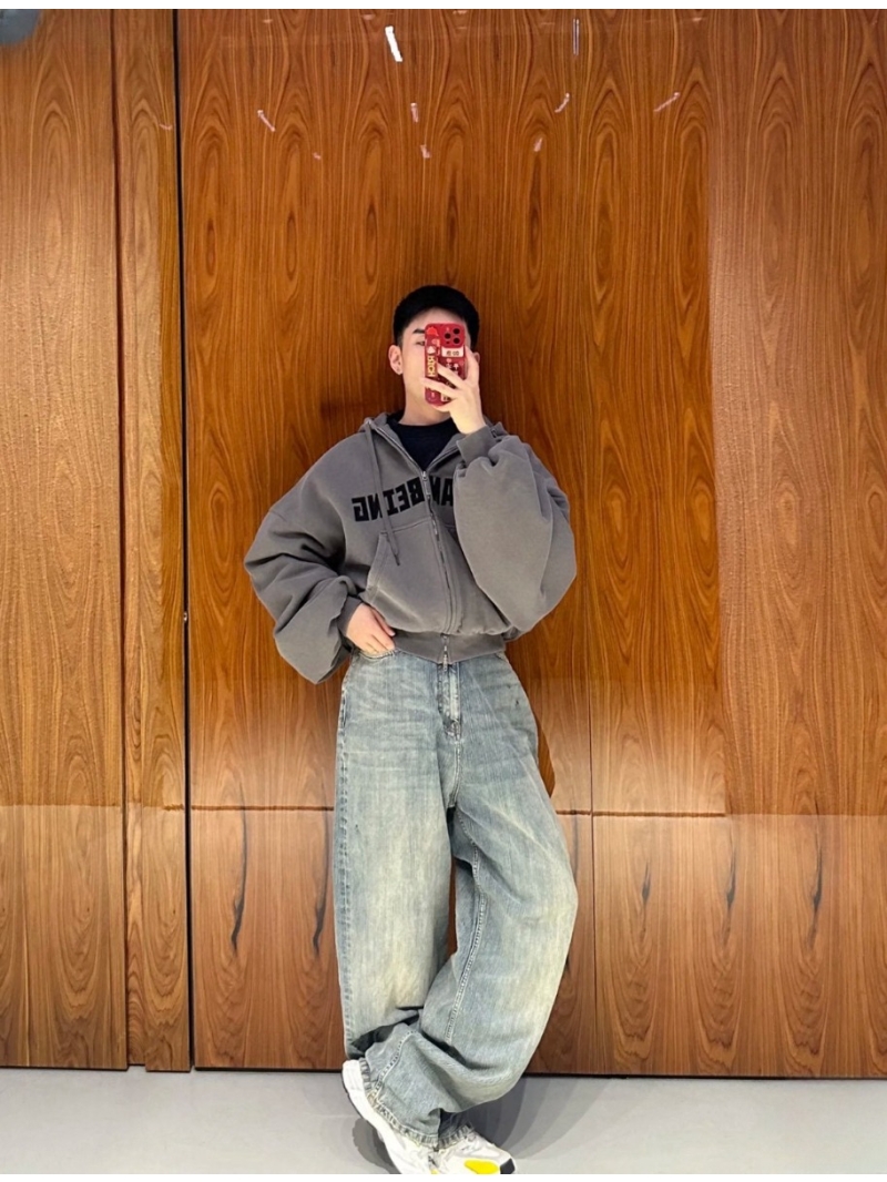 Balenciaga Wrinkled Vintage Denim Jeans – Unisex Statement Piece