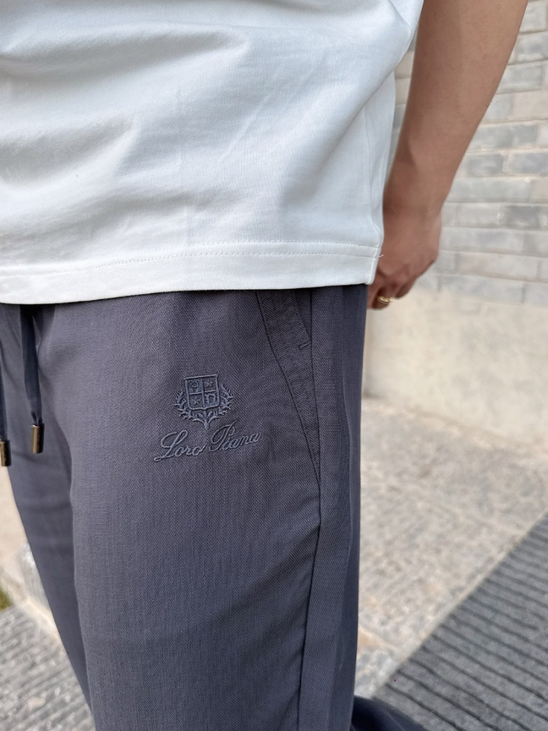 Loro Piana Luxe Tencel Relaxed Pants Sophisticated Grey-Blue