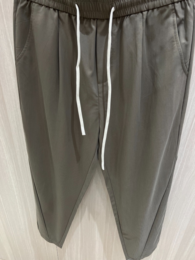 Louis Vuitton LV Textured Carrot-Fit Casual Pants Grey-Brown