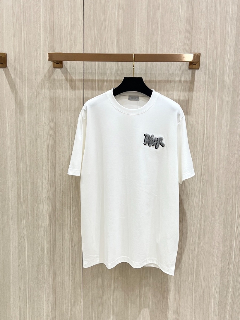 Dior Signature Towel-Embroidered Luxe T-Shirt in White