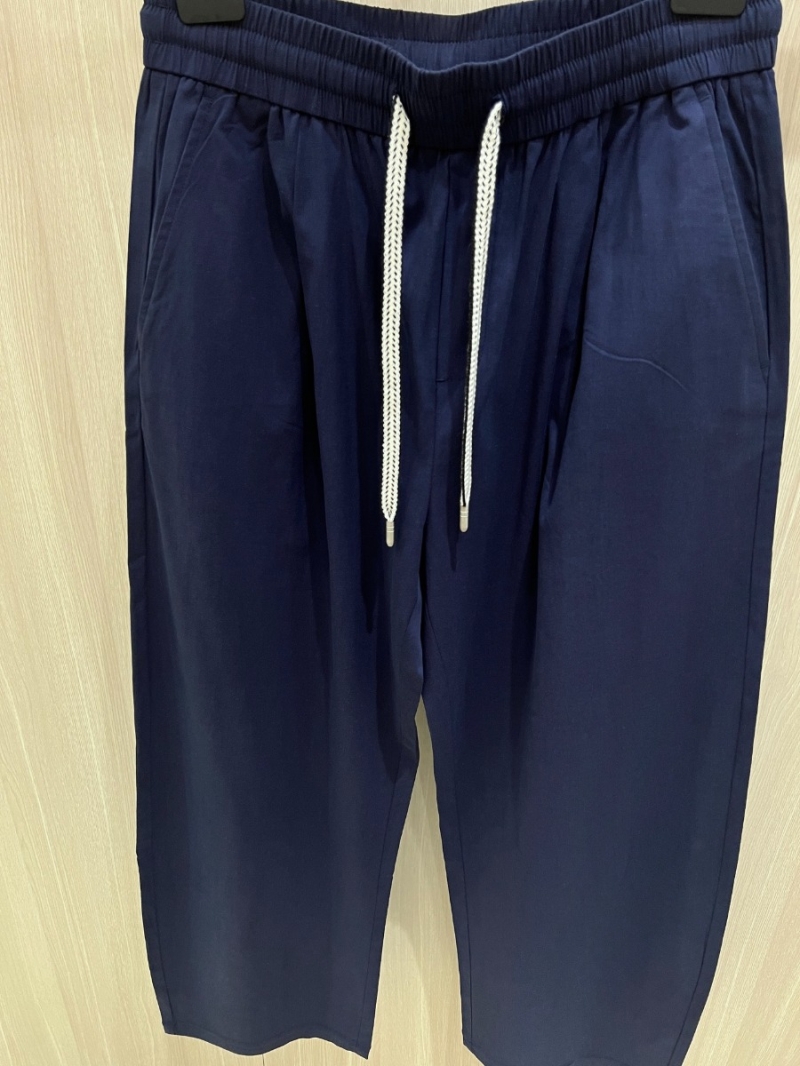 Prada 25SS Sophisticated Tech-Fabric Casual Pants Navy Blue